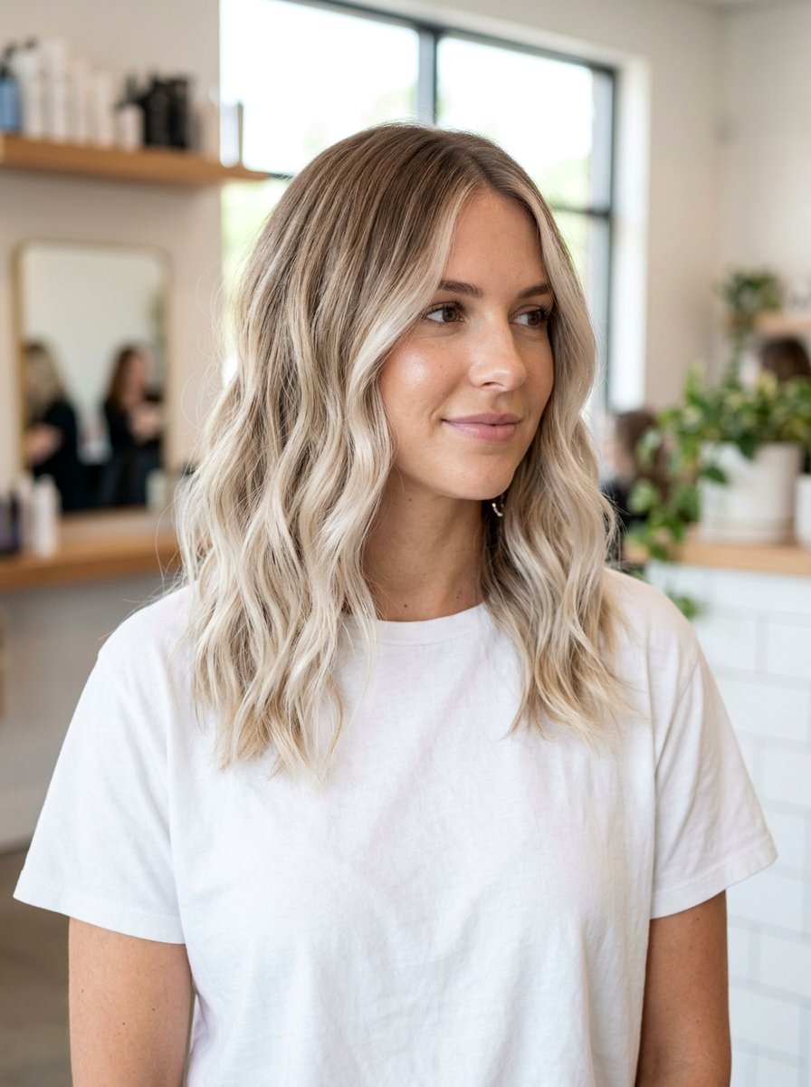 Soft Platinum Balayage On Light Brown Hair - 20 soft platinum balayage - 20 soft platinum balayage