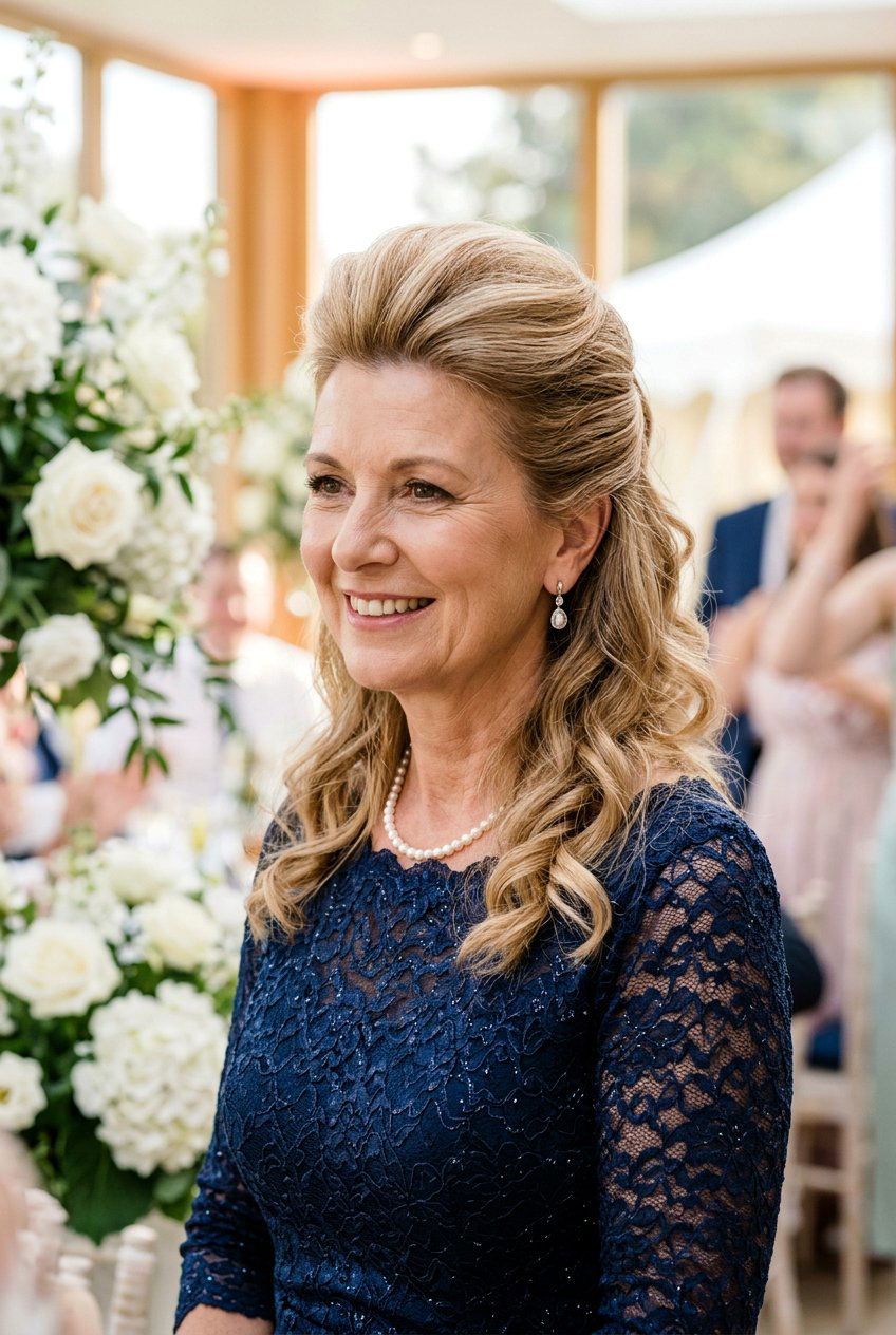 Soft Pompadour Front - 20 half up hairstyle for mother of the bride - 20 half up hairstyle for mother of the bride