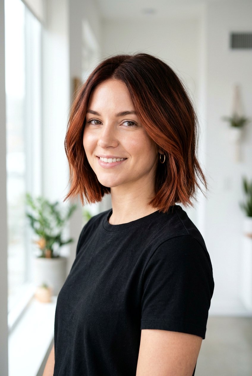 Soft Red Balayage On Bob Haircut - 20 subtle red balayage - 20 subtle red balayage