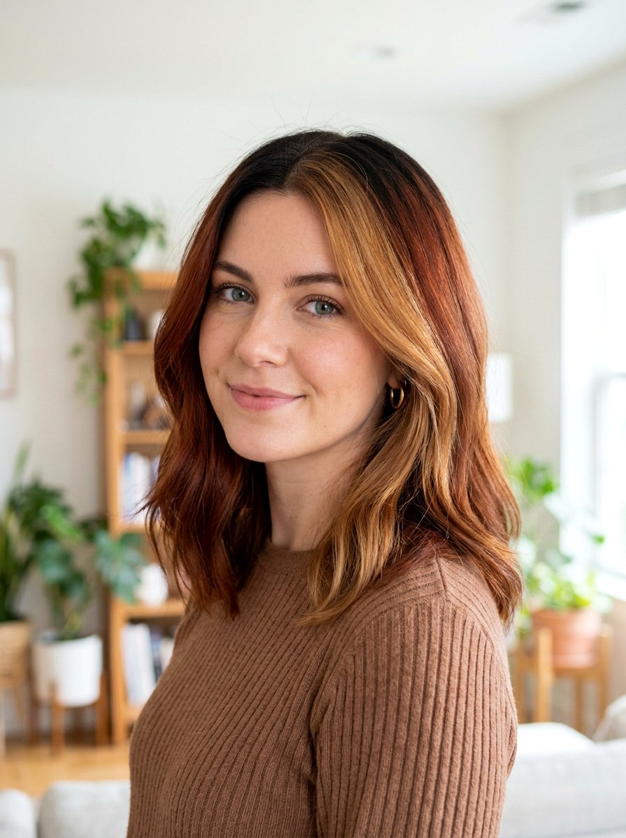 Soft Red and Blonde Split Dye for Dark Hair - 20 red and blonde split dye hair - 20 red and blonde split dye hair