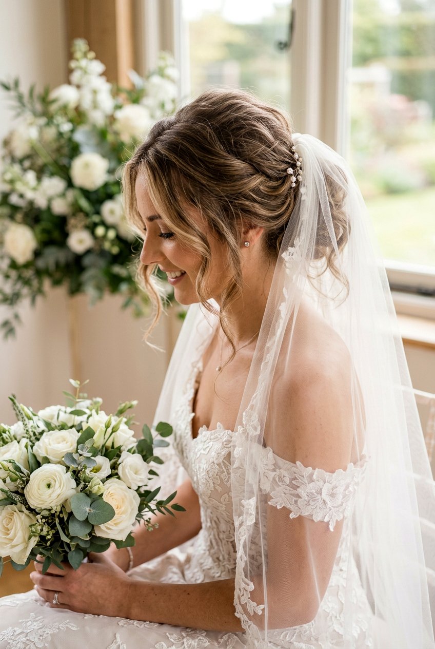 Soft Romantic Bridal Updo With Veil - 20 romantic bridal updo - 20 romantic bridal updo