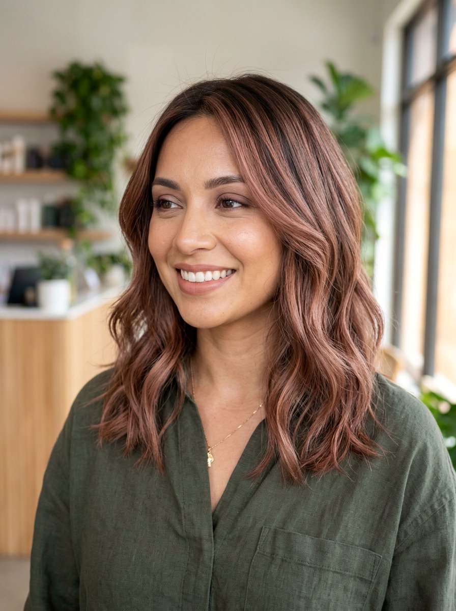 Soft Rose Brown Balayage For Medium Skin Tone - 20 soft rose brown balayage - 20 soft rose brown balayage