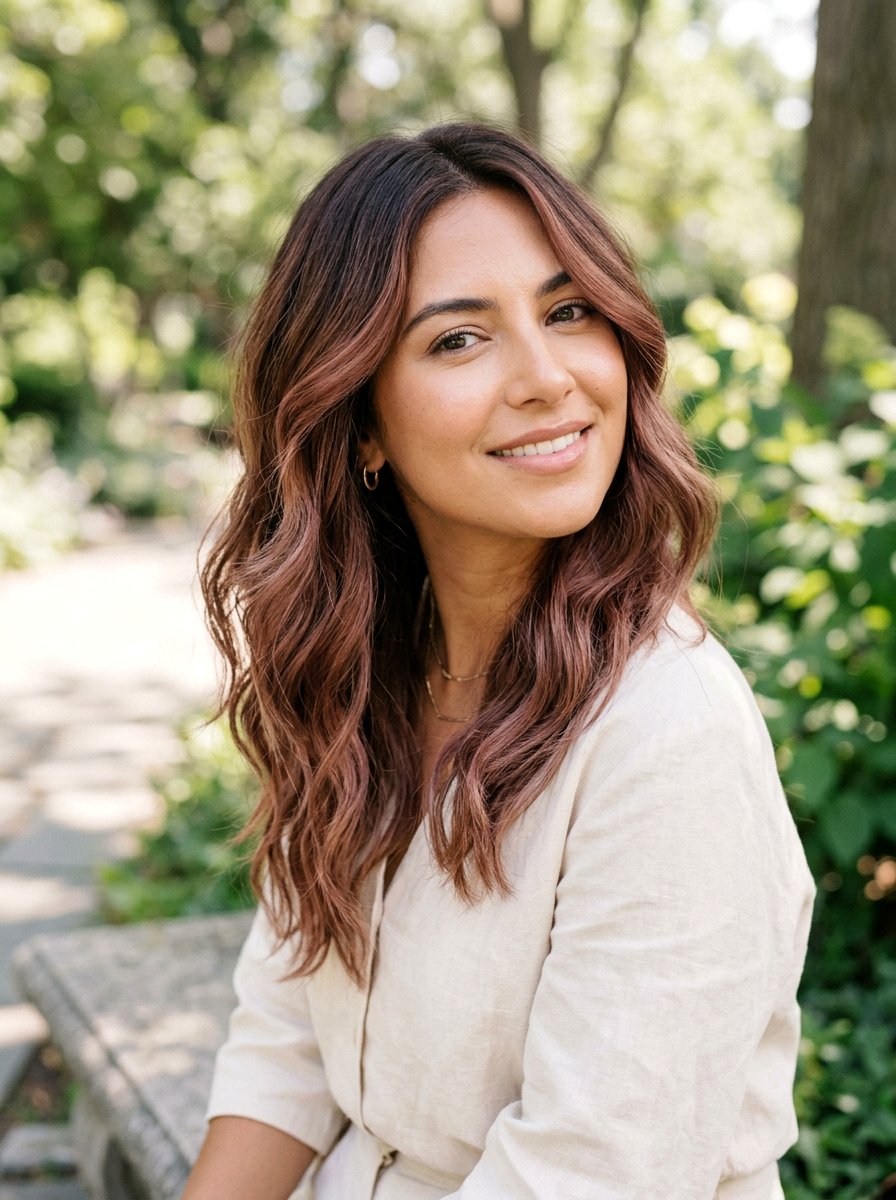 Soft Rose Brown Balayage For Neutral Skin Tone - 20 soft rose brown balayage - 20 soft rose brown balayage