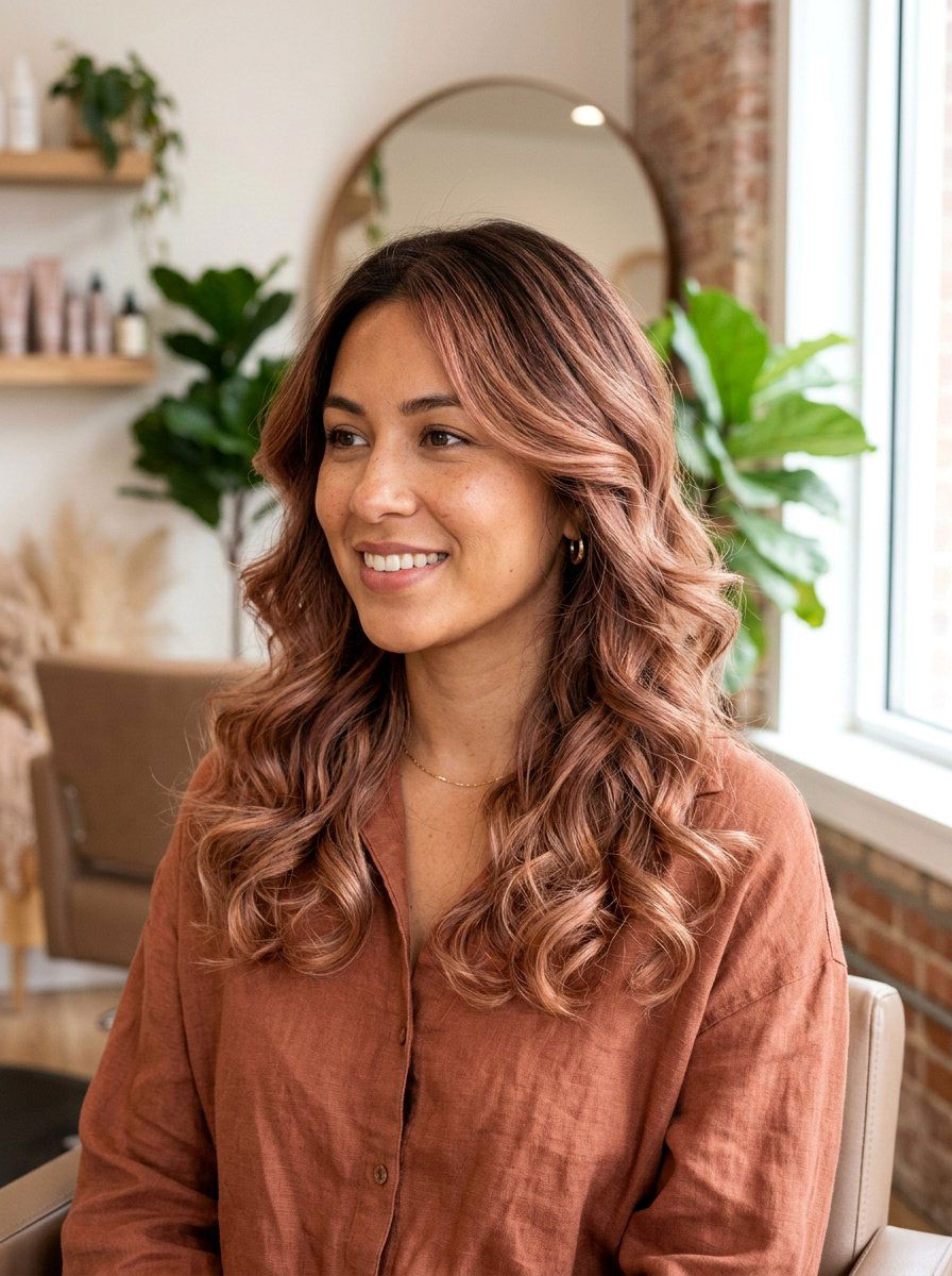 Soft Rose Brown Balayage For Warm Skin Tone - 20 soft rose brown balayage - 20 soft rose brown balayage