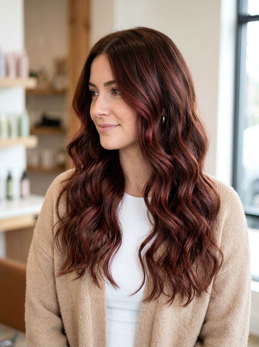 Soft Ruby Balayage on Chestnut Brunette Hair - 20 ruby balayage on brunette hair - 20 ruby balayage on brunette hair