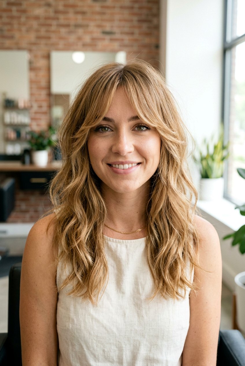 Soft Shag With Curtain Bangs - 20 medium haircuts for women over 50 - 20 medium haircuts for women over 50