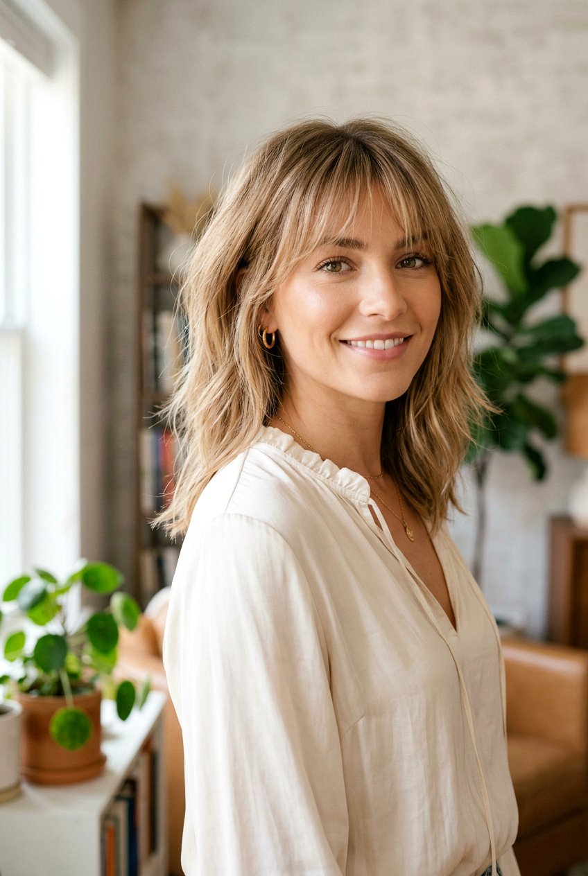 Soft Shag With Wispy Bangs - 20 shag haircut with curtain fringe - 20 shag haircut with curtain fringe