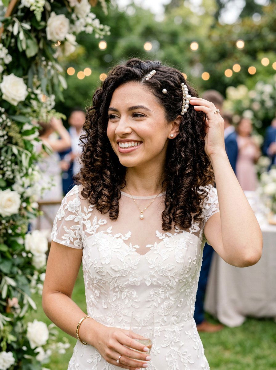 Soft Spiral Curls With Accessories - 20 soft glam hairstyle for graduation - 20 soft glam hairstyle for graduation