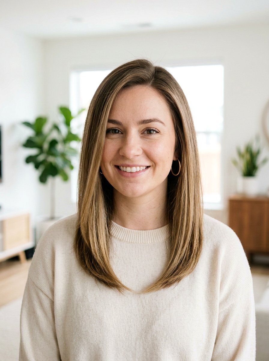 Soft Straight Lob Haircut For Round Face - 20 soft straight lob haircut - 20 soft straight lob haircut