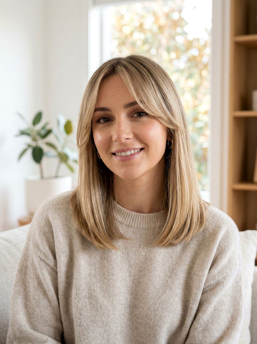 Soft Straight Lob Haircut With Curtain Bangs - 20 soft straight lob haircut - 20 soft straight lob haircut