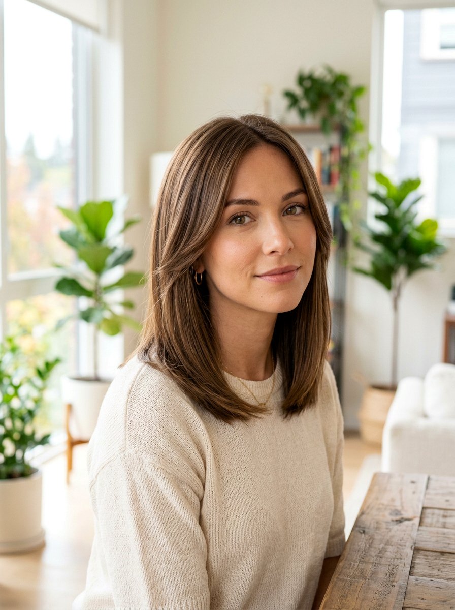 Soft Straight Lob Haircut With Face Framing Layers - 20 soft straight lob haircut - 20 soft straight lob haircut