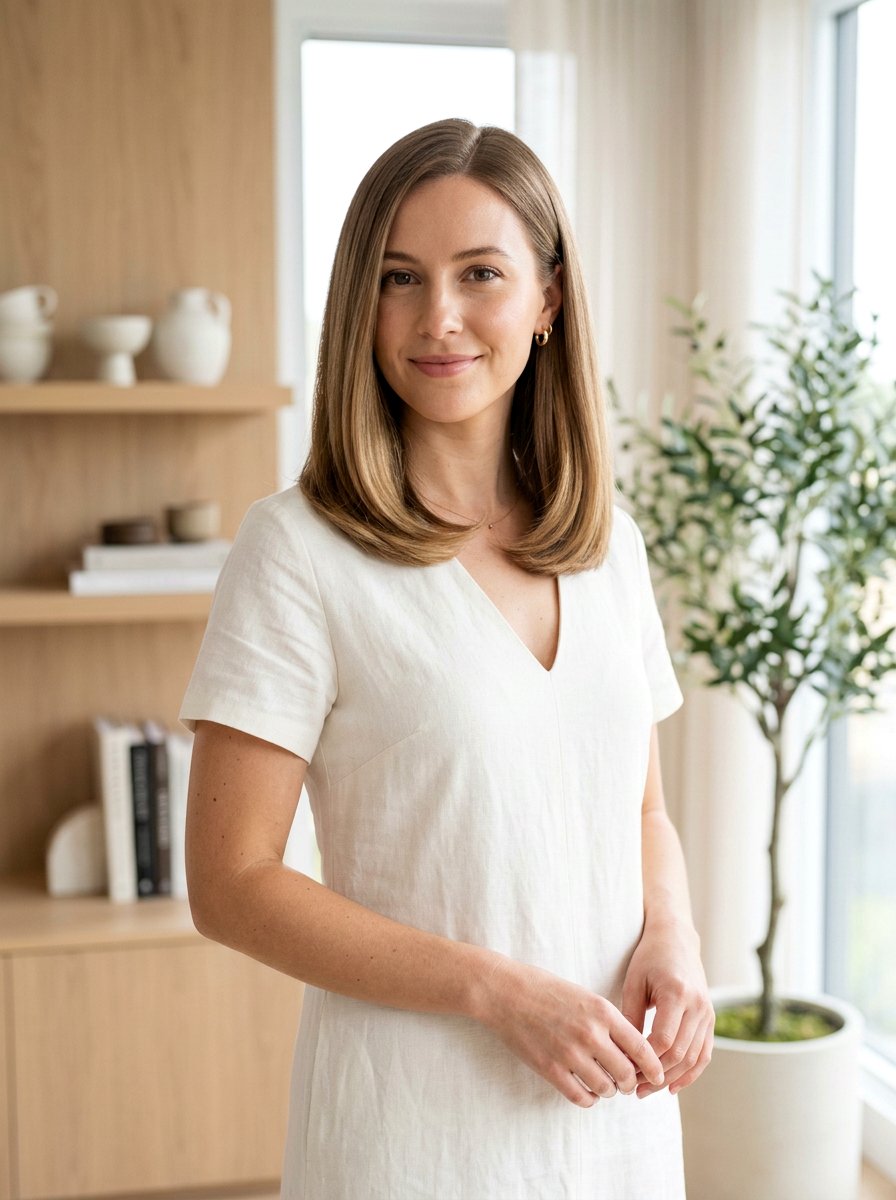 Soft Straight Lob Haircut With Rounded Ends - 20 soft straight lob haircut - 20 soft straight lob haircut