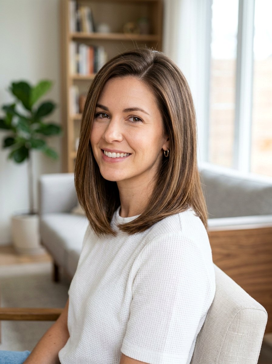 Soft Straight Lob Haircut With Side Part - 20 soft straight lob haircut - 20 soft straight lob haircut