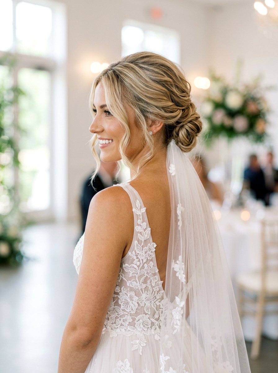 Soft Swept Bridal Updo Medium Hair - 20 elegant bridal hairstyle for medium hair - 20 elegant bridal hairstyle for medium hair