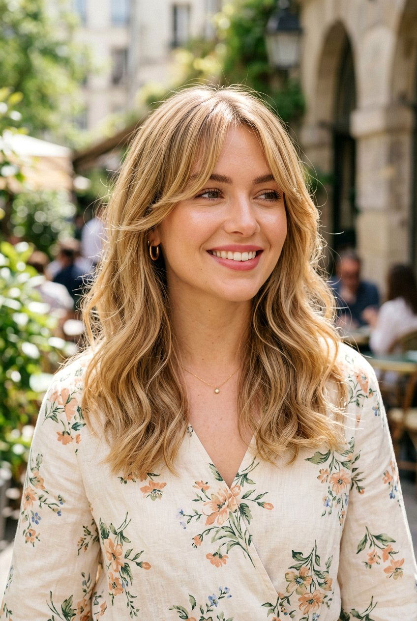 Soft Tapered Curtain Bangs - 20 curtain fringe for round face women - 20 curtain fringe for round face women