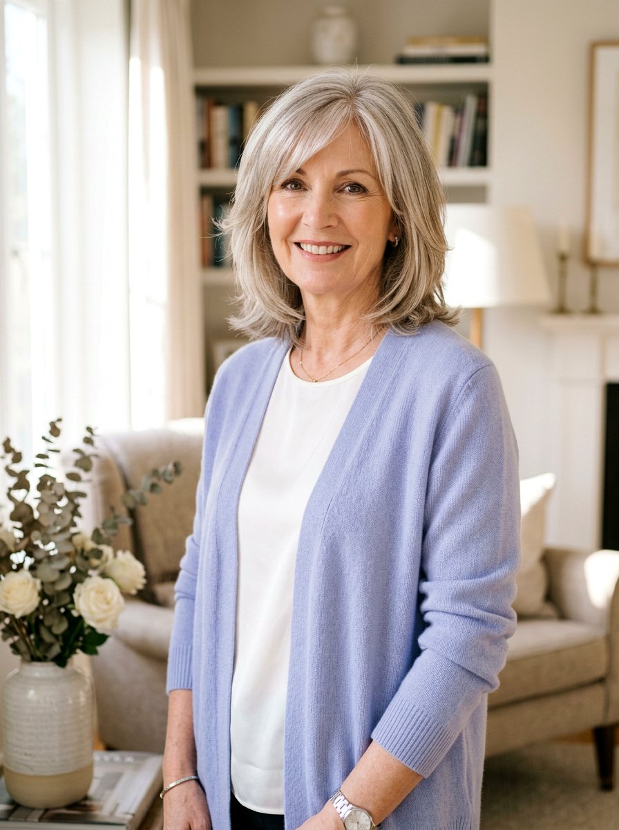 Soft Textured Shag - 20 shoulder length shag for women over 50 - 20 shoulder length shag for women over 50