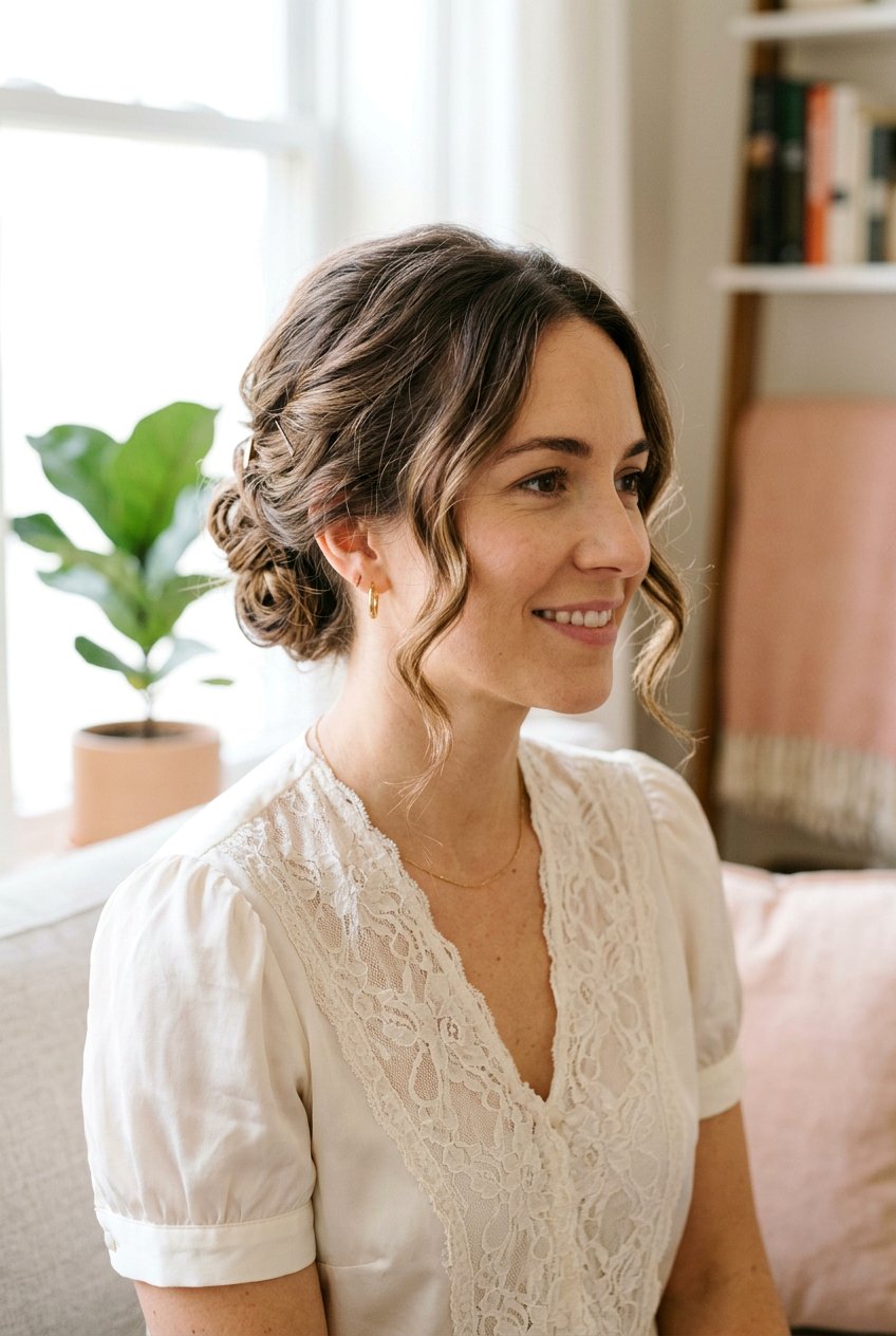 Soft Updo with Face Framing Pieces - 20 family portrait hairstyles for women - 20 family portrait hairstyles for women