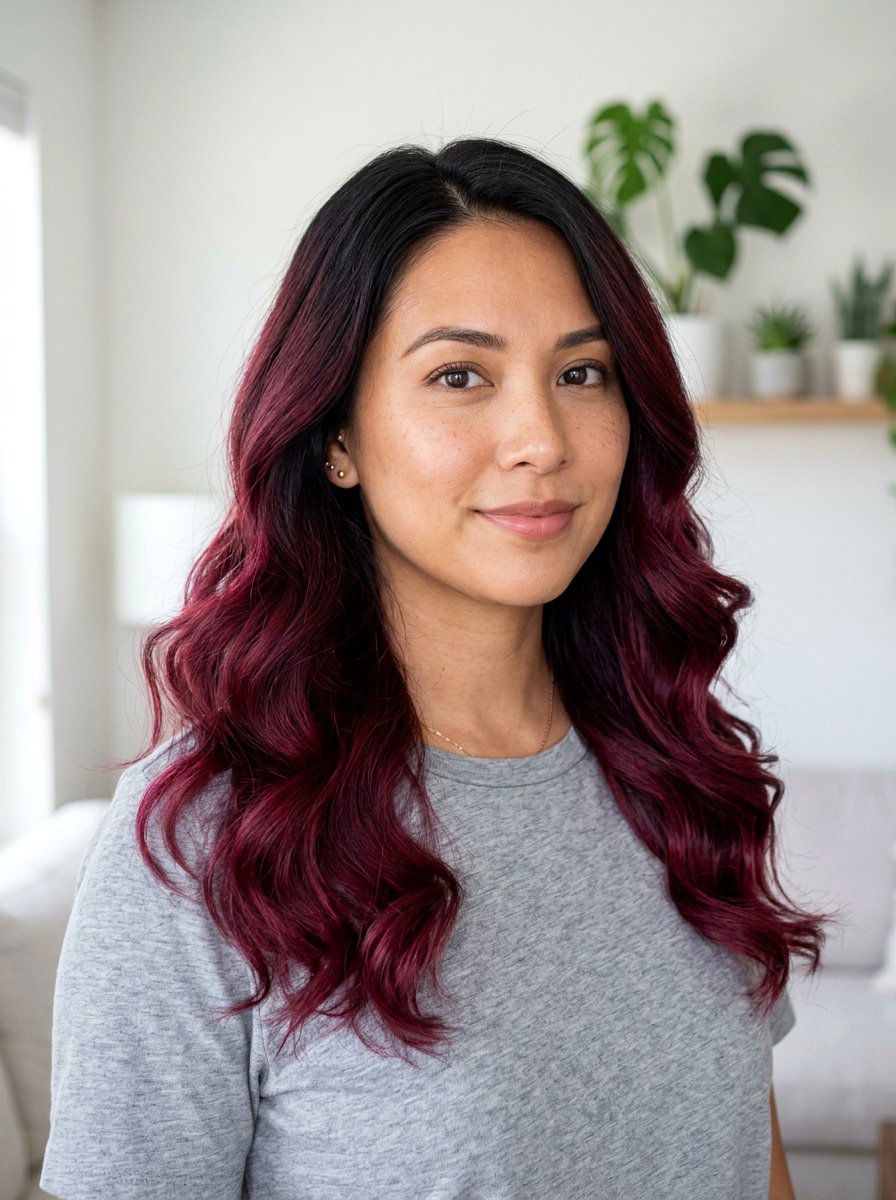 Soft Velvet Burgundy Ombre Hair - 20 velvet burgundy hair color - 20 velvet burgundy hair color