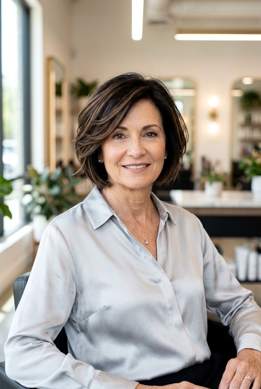 Soft Walnut Balayage - 20 soft brunette balayage for older women - 20 soft brunette balayage for older women