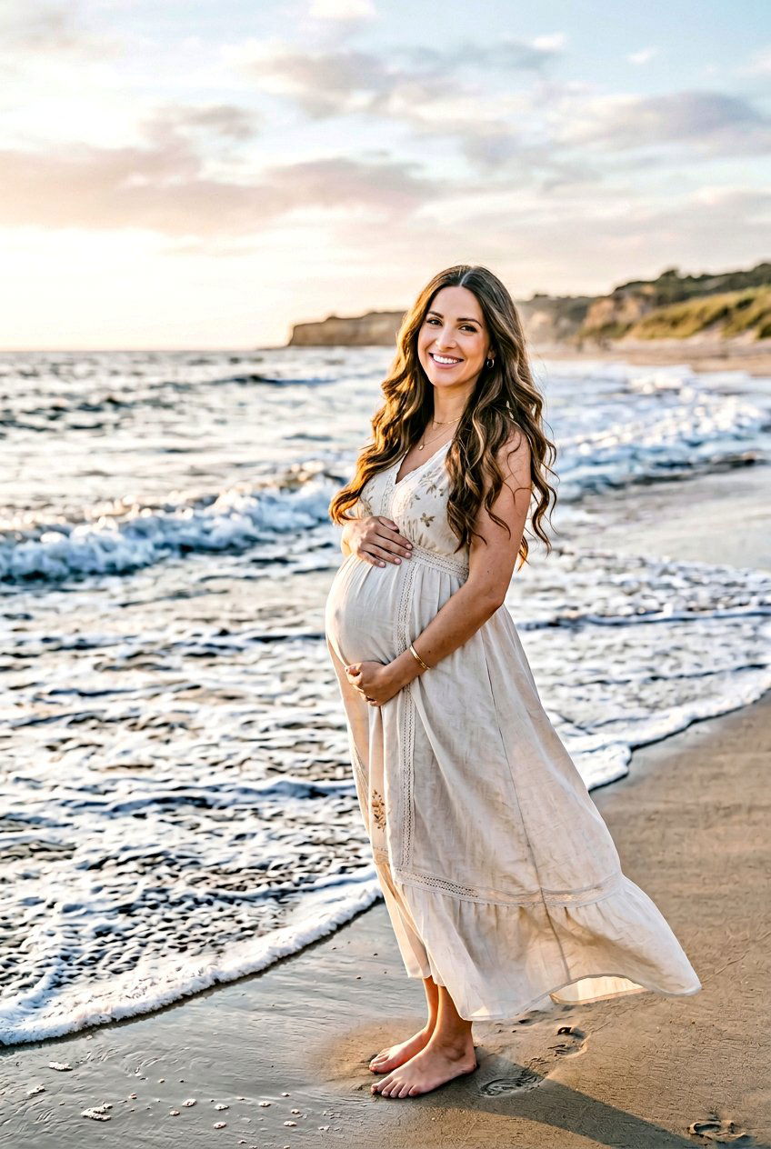 Soft Waves Maternity Photoshoot Hair - 20 maternity photo shoot hairstyles - 20 maternity photo shoot hairstyles