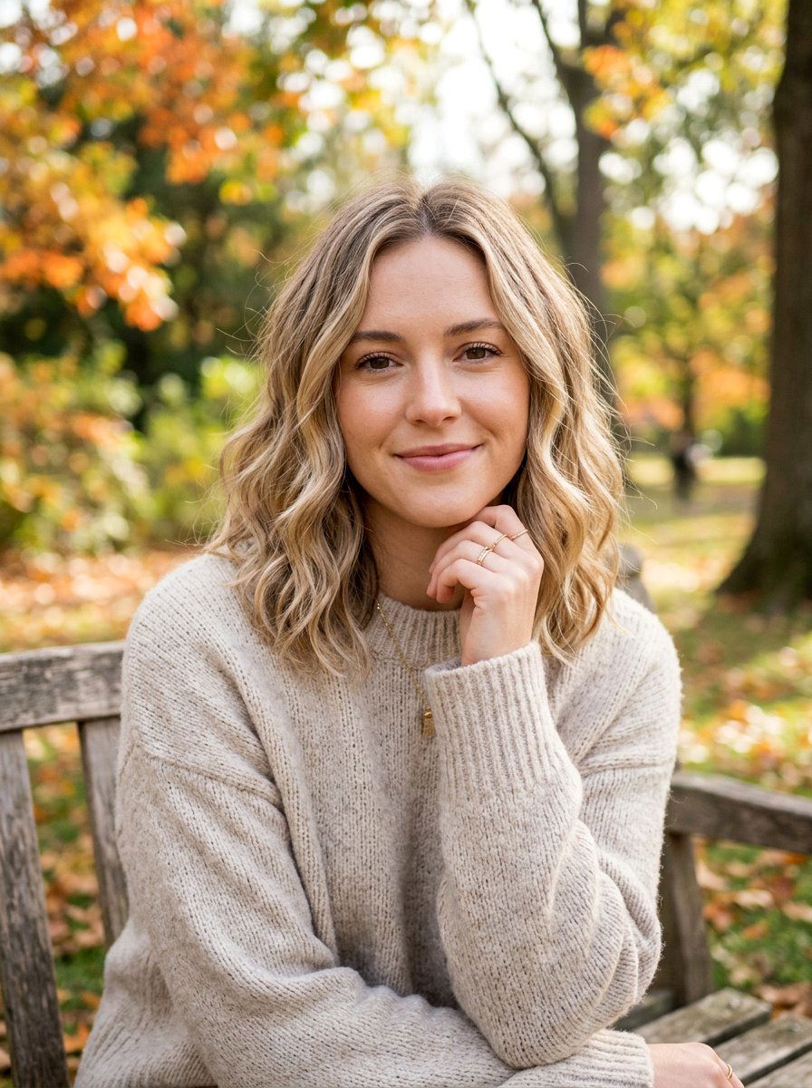 Soft Wavy Lob Haircut - 20 flattering haircut for diamond face women - 20 flattering haircut for diamond face women