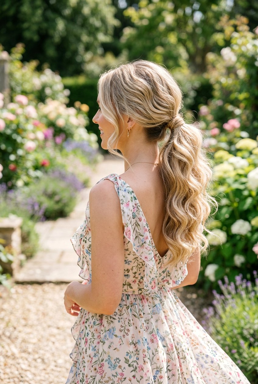 Soft Wavy Ponytail - 20 chic ponytail for mother of the bride - 20 chic ponytail for mother of the bride