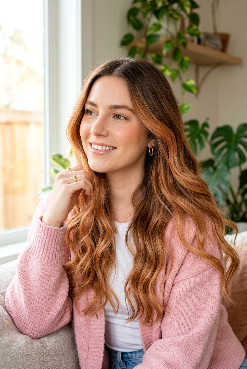 20 Stunning Ginger Spice Balayage On Brunette Hair Ideas