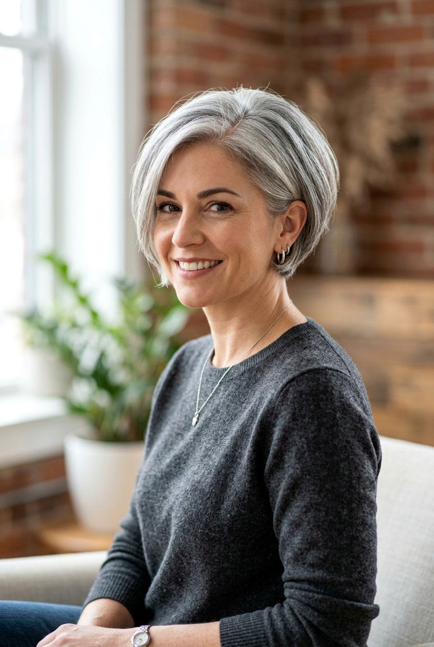 Soft gray pixie bob - 20 gray pixie haircut - 20 gray pixie haircut