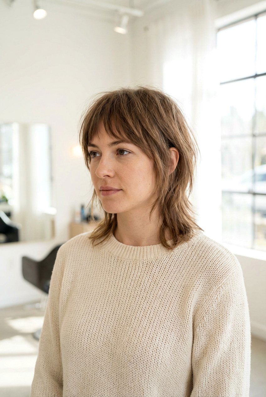 Soft mullet with bangs - 20 soft mullet haircut - 20 soft mullet haircut