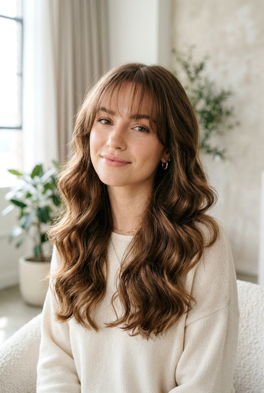 Soft waves with see through bangs - 20 see through bangs - 20 see through bangs