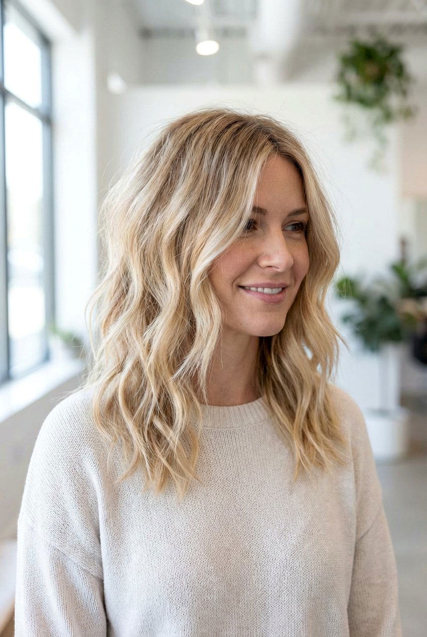 Soft wavy feathered cut - 20 feathered haircuts for medium hair - 20 feathered haircuts for medium hair