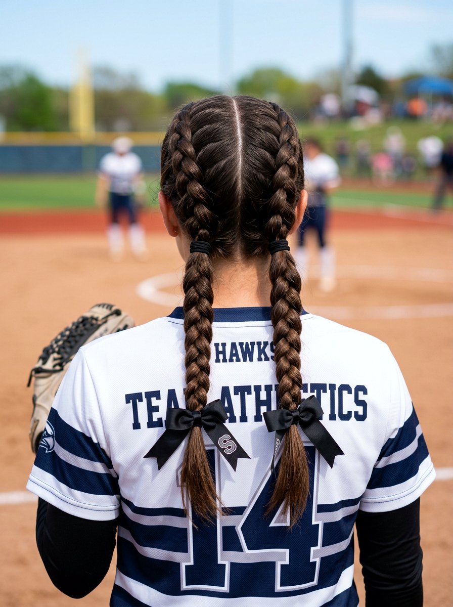 Softball Braided Pigtail Ponytails - 20 softball braid ponytail - 20 softball braid ponytail