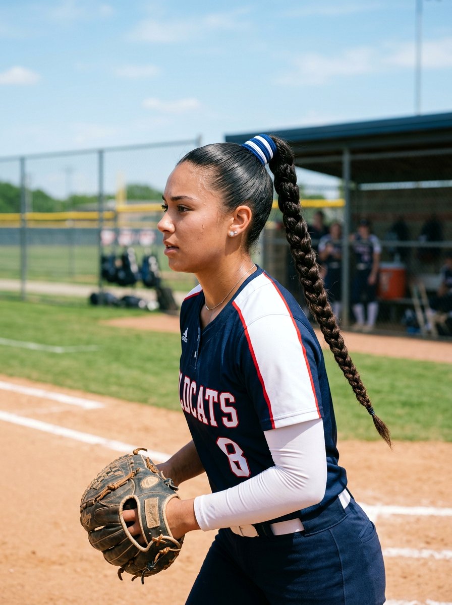Softball High Ponytail With Braided Length - 20 softball braid ponytail - 20 softball braid ponytail