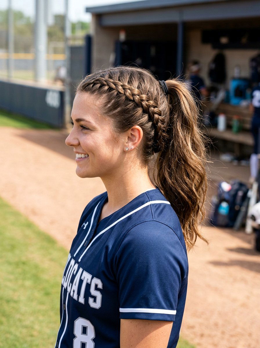 Softball Ponytail With Side Dutch Braid - 20 softball braid ponytail - 20 softball braid ponytail