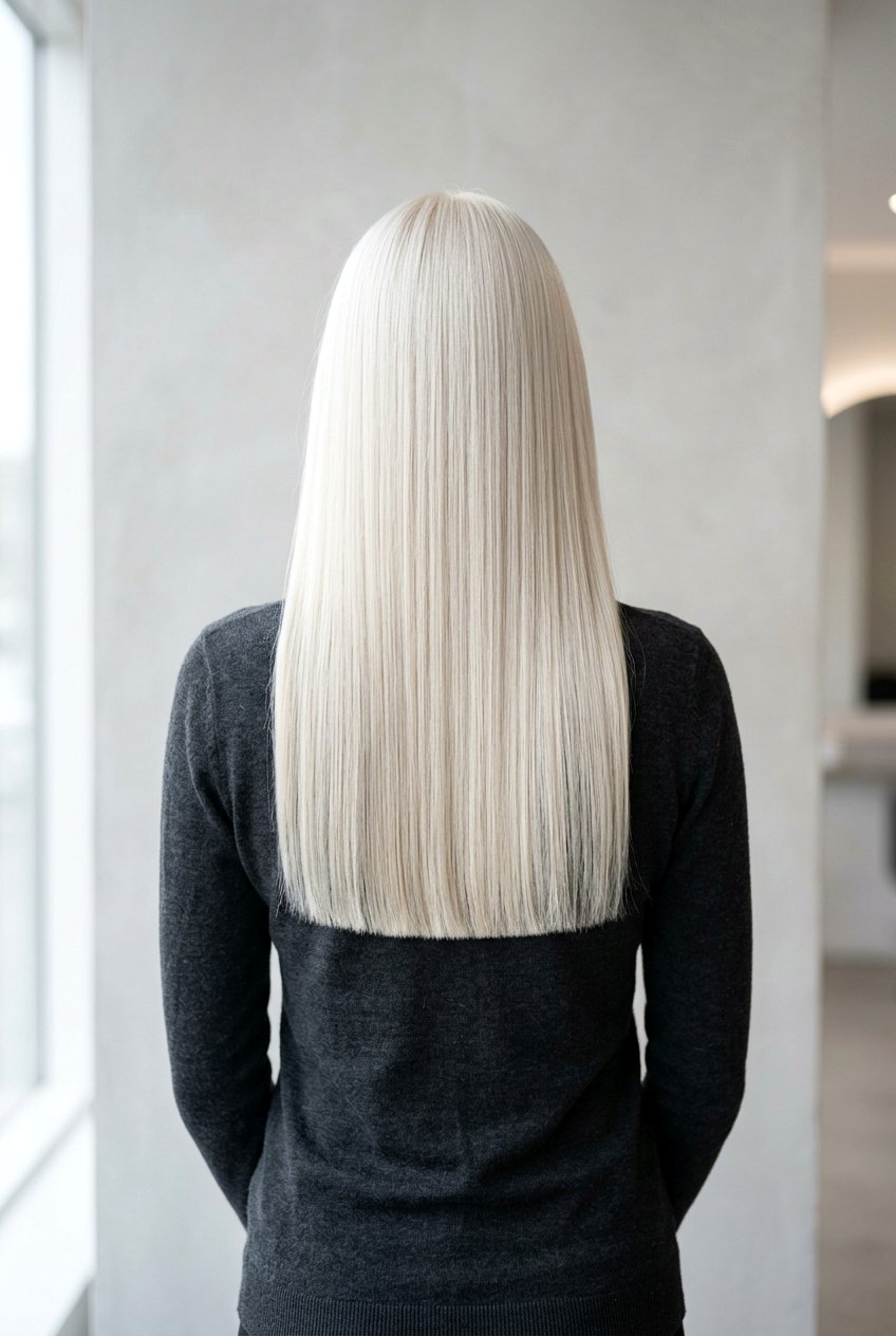 Solid White Blonde Blunt Cut - 20 white blonde hair color - 20 white blonde hair color