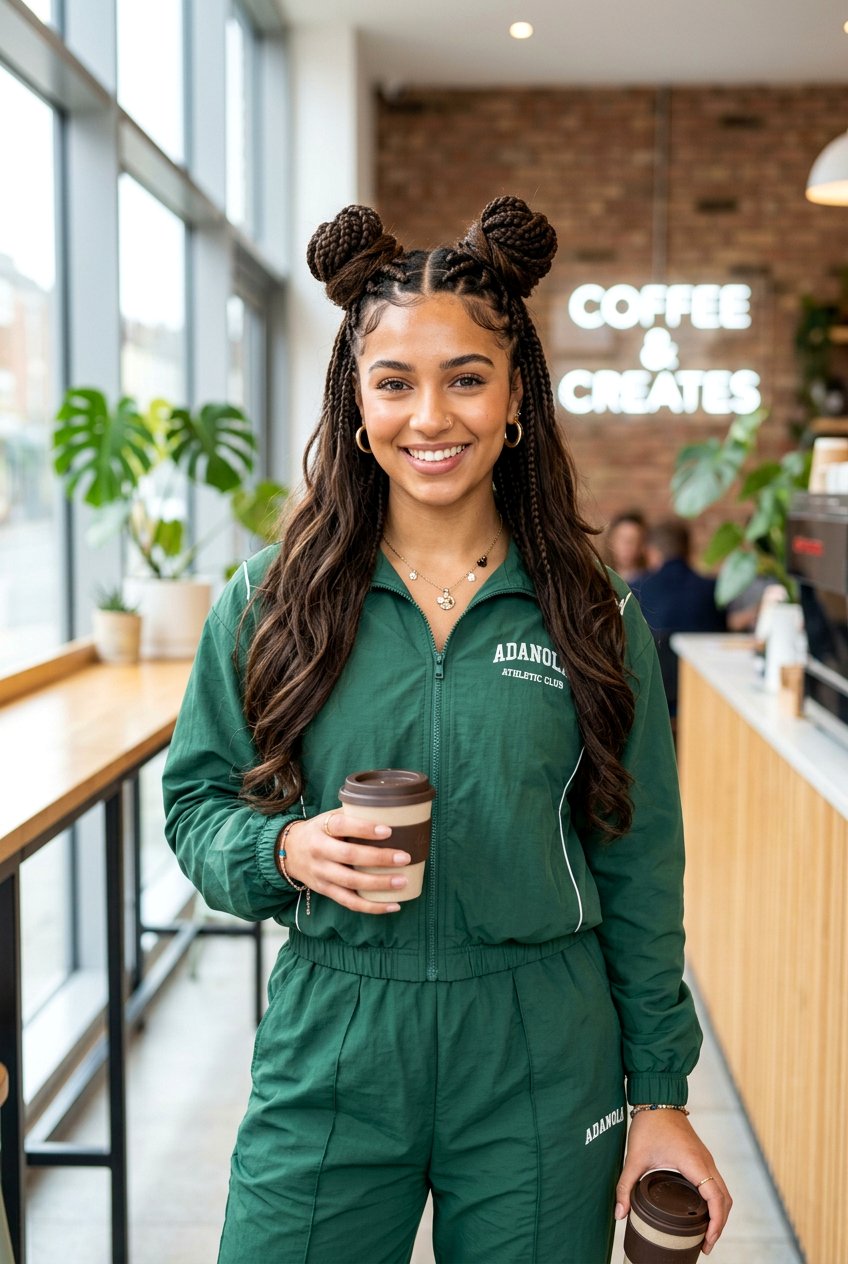 Space Bun Braids - 20 road trip hairstyle for long layers - 20 road trip hairstyle for long layers