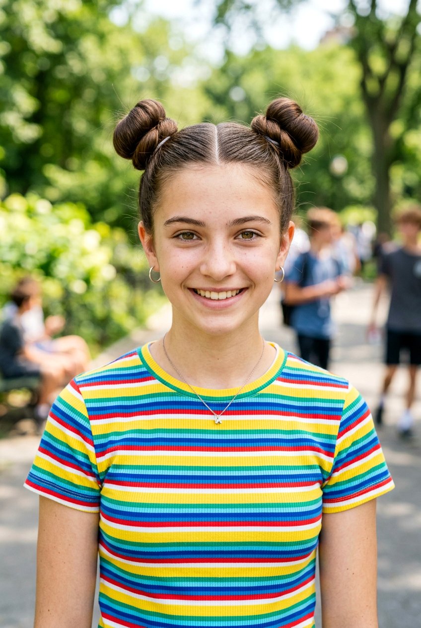Space Buns - 20 quick bun hairstyle for teenage girls - 20 quick bun hairstyle for teenage girls