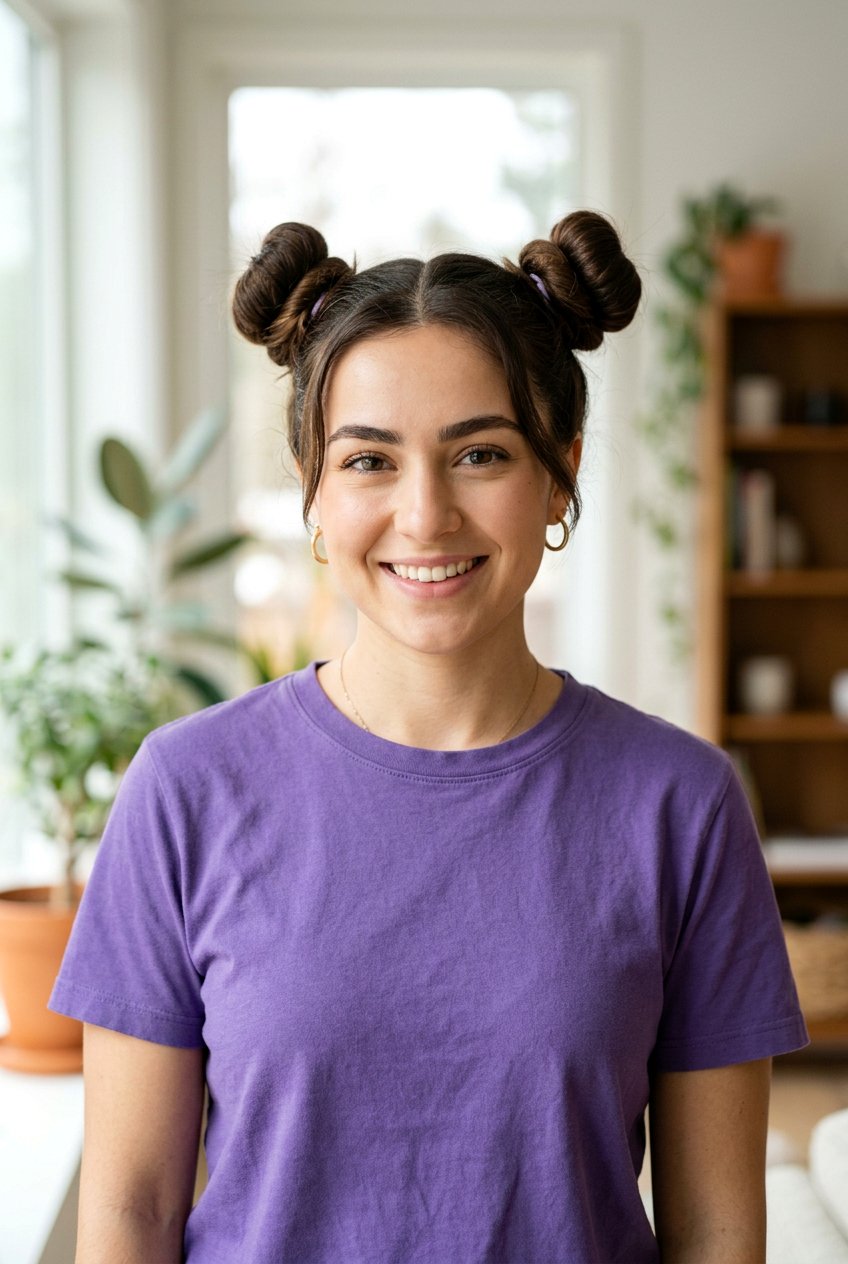 Space Buns - 20 simple overnight hairstyle for school - 20 simple overnight hairstyle for school