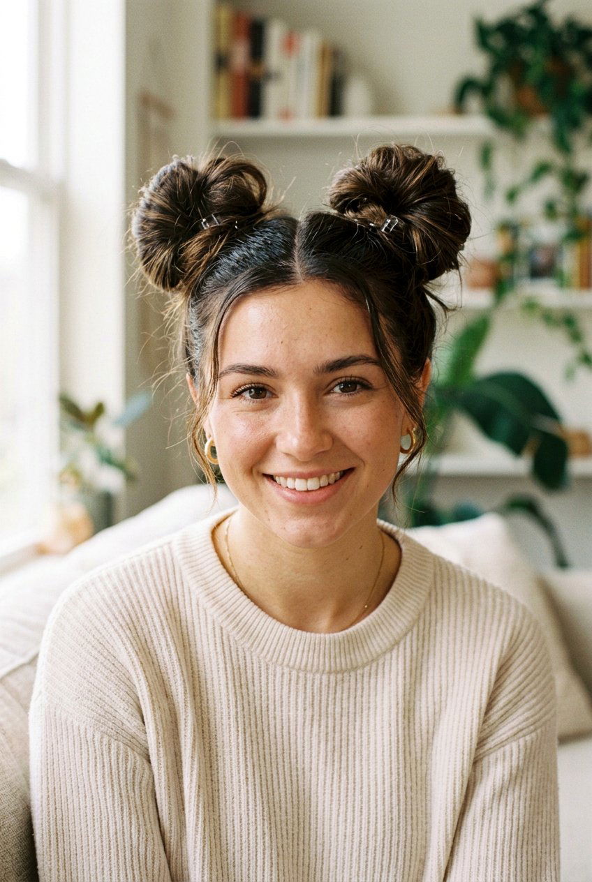 Space Buns - 20 homecoming hairstyles - 20 homecoming hairstyles