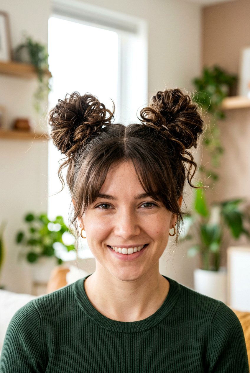 Space Buns - 20 messy bun hairstyles - 20 messy bun hairstyles