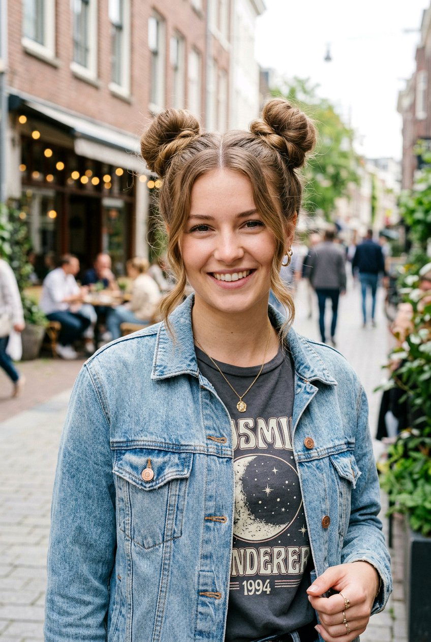 Space Buns - 20 exam week easy hairstyles - 20 exam week easy hairstyles