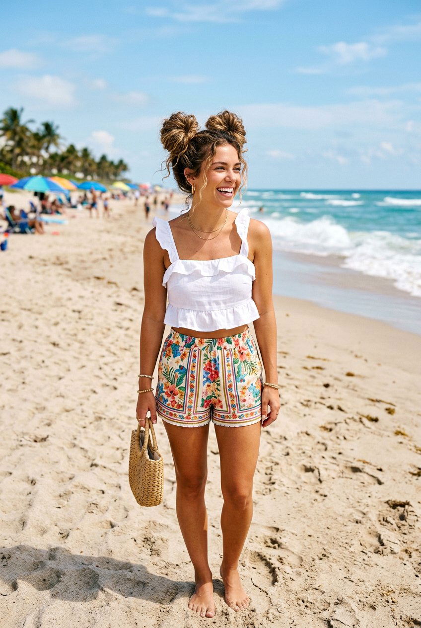 Space Buns Beach Hair - 20 beach bun hairstyle - 20 beach bun hairstyle