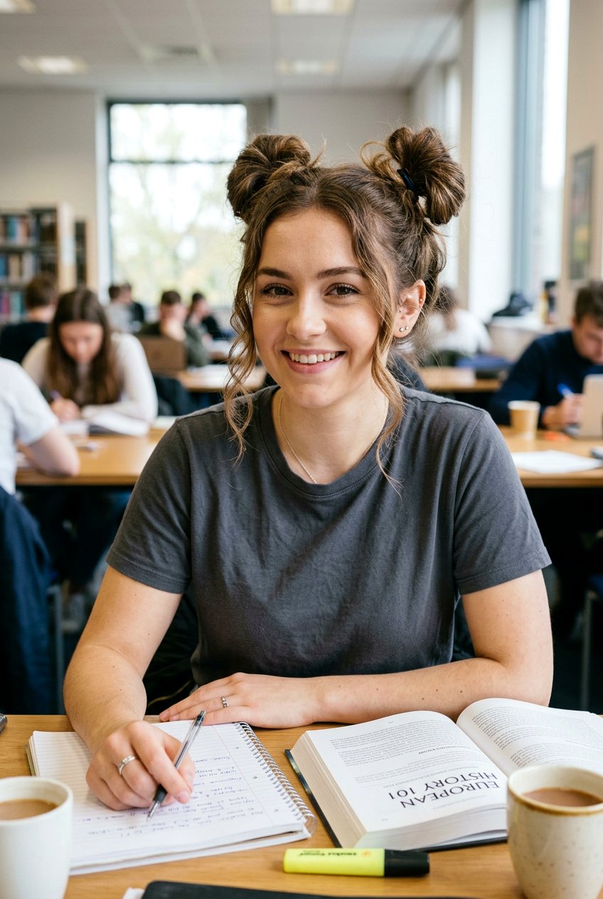 Space Buns Exam Hairstyle - 20 exam day hairstyles - 20 exam day hairstyles