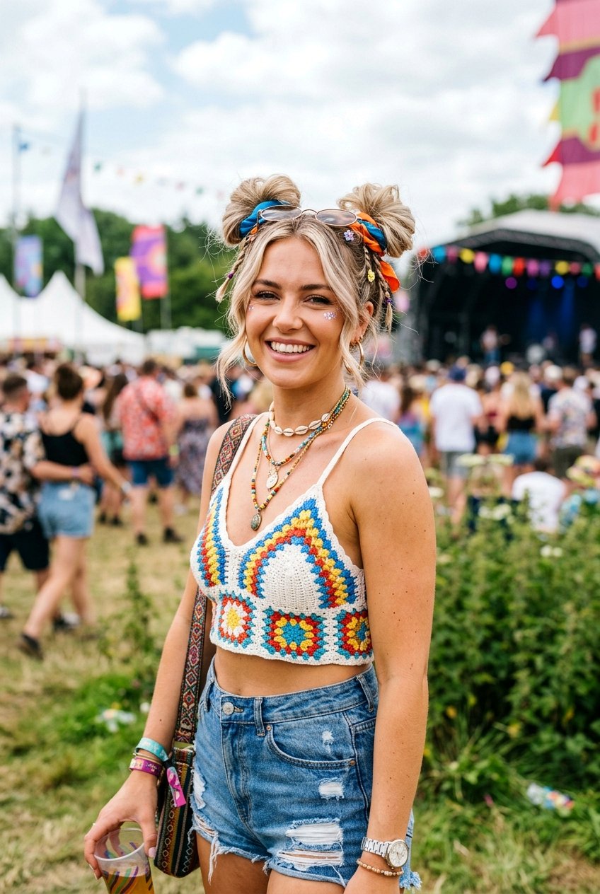 Space Buns Festival Hairstyle - 20 festival hairstyles for women - 20 festival hairstyles for women