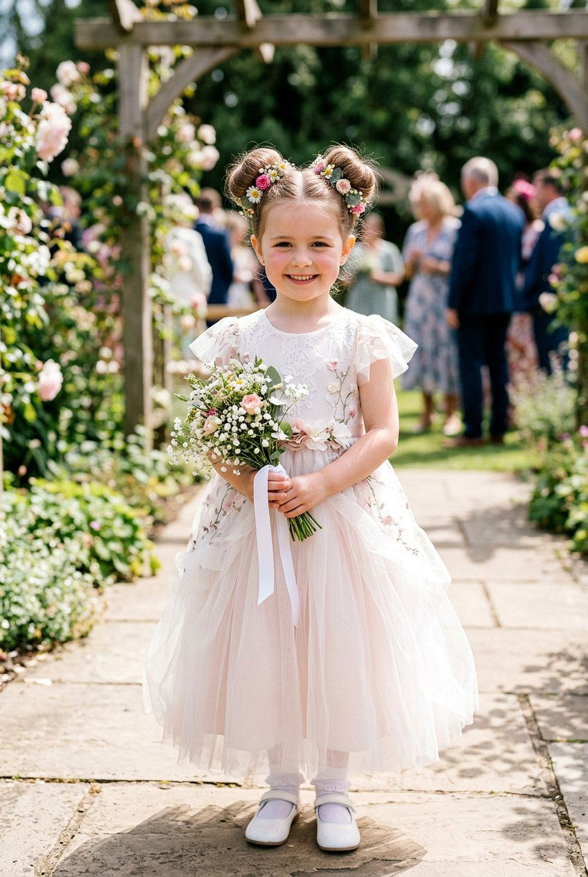 Space Buns For Flower Girls - 20 flower girl bun hairstyle - 20 flower girl bun hairstyle