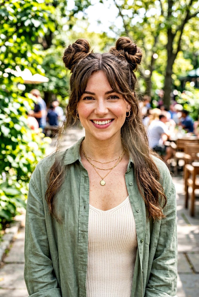 Space Buns For Long Hair - 20 lazy girl hairstyles for long hair - 20 lazy girl hairstyles for long hair