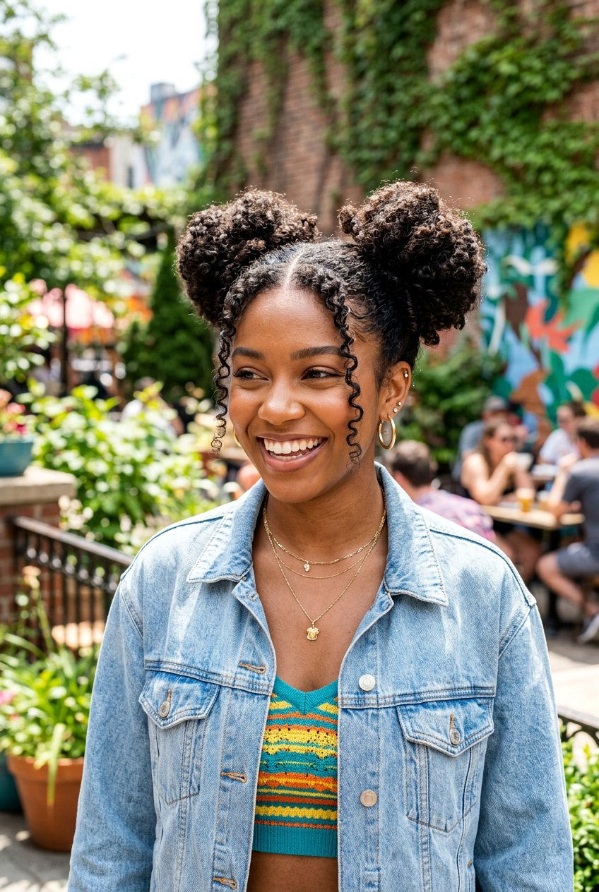 Space Buns Hairstyle - 20 no braid hairstyles - 20 no braid hairstyles