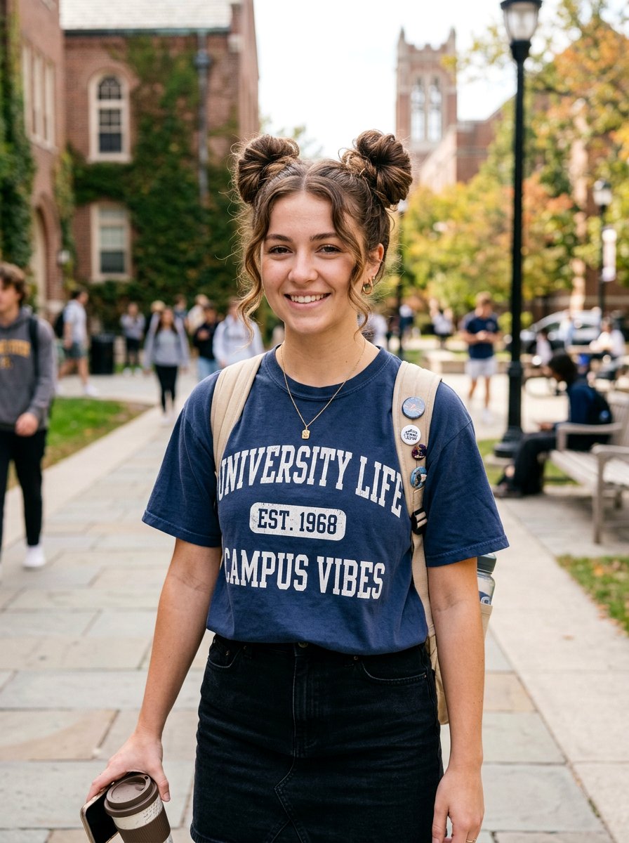 Space Buns Hairstyle For College - 20 cute hairstyle for college campus - 20 cute hairstyle for college campus