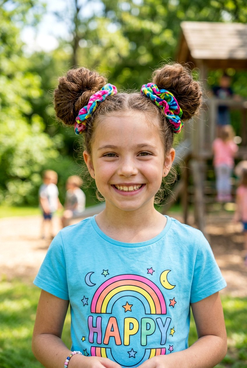 Space Buns Hairstyle - 20 first day of school hairstyles - 20 first day of school hairstyles