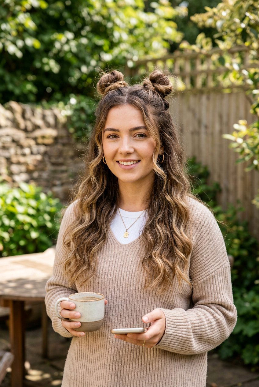 Space Buns Half Up Style - 20 last day of school hairstyles - 20 last day of school hairstyles